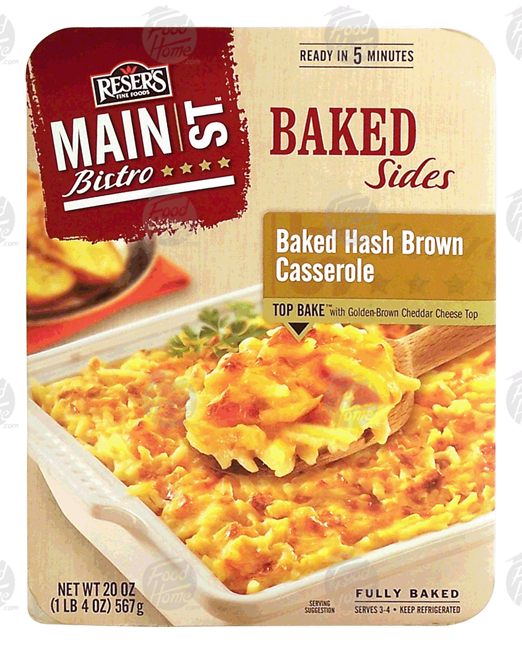 Reser's Main St. Bistro baked hash brown casserole with cheddar cheese top Full-Size Picture